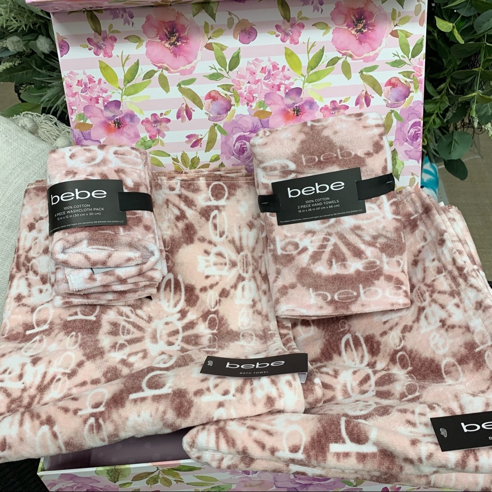 NWT BeBe 8 piece Towel set pink - Picture 3 of 16